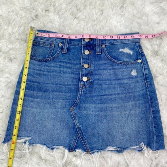 Madewell NWT Rigid Denim A-Line Mini Skirt Size 28 - Picture 3 of 12